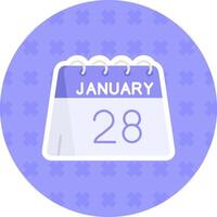 28º do janeiro plano adesivo ícone vetor