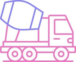 concreto misturador caminhão linear dois cor ícone vetor