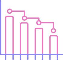 Barra gráfico linear dois cor ícone vetor