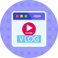 vlog plano adesivo ícone vetor