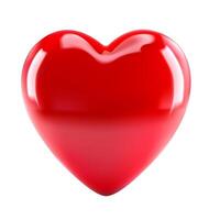 ai gerado vermelho 3d coração isolado. vetor ilustração