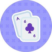 pôquer plano adesivo ícone vetor
