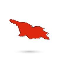 ilustração vetorial do mapa vermelho da Geórgia em fundo branco vetor