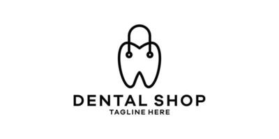 dental logotipo com compras bolsa, logotipo Projeto modelo criativo símbolo ideia. vetor