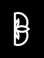 b combinação folha monograma logotipo vetor