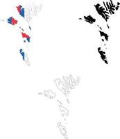 mapa do faroé ilhas. faroé ilhas mapa. bandeira do faroé ilhas mapas território. esboço faroé ilhas Madeira. plano estilo. vetor