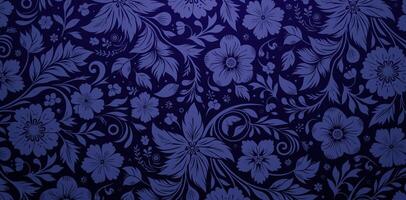 floral padronizar com flores folhas papeis de parede Sombrio azul fundos para elegante moderno papel de parede ou têxteis, livro capas, digital interfaces, gráfico impressão desenhos modelo materiais vetor