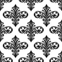 damasco tecido têxtil desatado padronizar luxo decorativo ornamental floral divisor Preto linha vintage decoração elemento branco fundo. cortina, tapete, papel de parede, roupas, invólucro, têxtil vetor