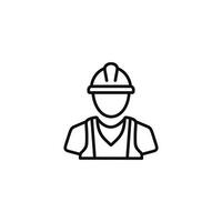 construção trabalhador linha ícone isolado em branco fundo. trabalhador ícone. construtor ícone vetor