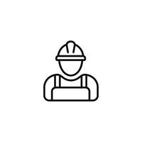 construção trabalhador linha ícone isolado em branco fundo. trabalhador ícone. construtor ícone vetor