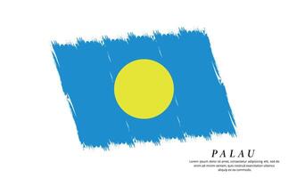 Palau bandeira escova vetor fundo. grunge estilo país bandeira do Palau escova acidente vascular encefálico isolado em branco fundo