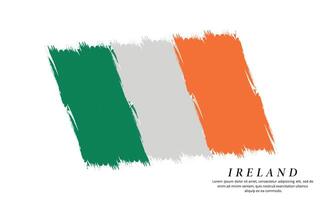 Irlanda bandeira escova vetor fundo. grunge estilo país bandeira do Irlanda escova acidente vascular encefálico isolado em branco fundo