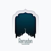 Ramadã kareem ilustração dentro papel estilo com mesquita vetor