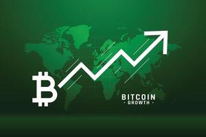 global bitcoin crescimento gráfico conceito fundo vetor