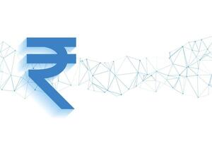 digital rupia símbolo tecnologia conceito fundo vetor