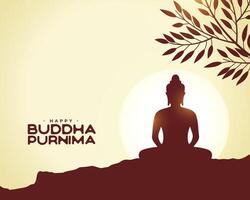 tradicional gautama Buda Jayanti fundo para meditação vetor