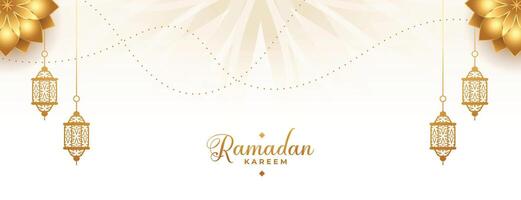Ramadã kareem árabe dourado bandeira Projeto vetor