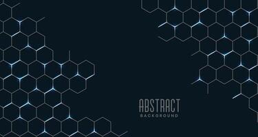 fundo de conexão de malha hexagonal abstrato preto vetor