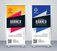 modelo de design de banner de standee roll up moderno vetor