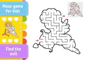 labirinto abstrato. jogo para crianças. quebra-cabeça para crianças. enigma do labirinto. ilustração em vetor preto e cor isolada no fundo branco. encontre o caminho certo. planilha de educação. com resposta.