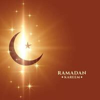Ramadã kareem fundo com lua e brilhos Estrela vetor