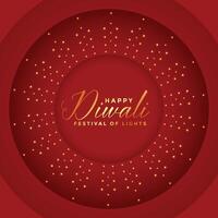 agradável vermelho decorativo feliz diwali festival cartão Projeto vetor