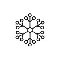 floco de neve caligráfico de vetor de Natal. ícone de mão desenhada em moderno estilo simples, isolado no fundo branco. ilustração inverno neve natal