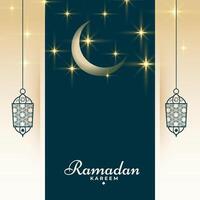 Ramadã kareem religioso cumprimento com brilhos vetor
