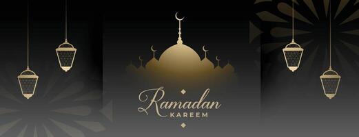 piedosos Ramadã mês celebração festival bandeira Projeto vetor
