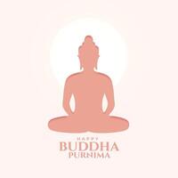 feliz Buda purnima religioso fundo para fé e esperança vetor