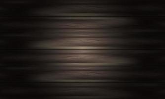 Prancha de madeira marrom realista com vetor de fundo de luz fraca