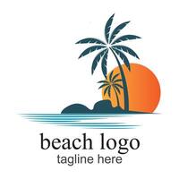 frieza e natural beleza, natural e exótico praias, praia logotipo vetor modelo ilustração