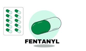 fentanil remédio frasco Projeto ilustração. fentanil é uma remédio usava Como a analgésico. vetor