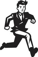 corredor rápido corrida mans Preto logotipo passo rápido Preto vetor ícone do masculino corredor