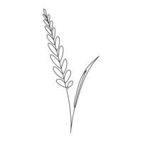 vetor contínuo linha arte desenhando do orgânico saudável Comida trigo grão para Fazenda logotipo identidade
