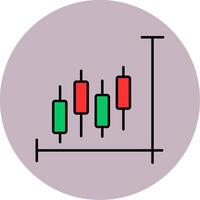 estoque mercado linha preenchidas multicor círculo ícone vetor