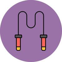 saltando corda linha preenchidas multicor círculo ícone vetor