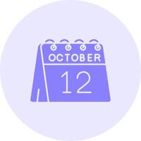 12º do Outubro sólido duo afinação ícone vetor