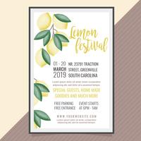Cartaz do festival do limão do vetor
