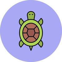 tartaruga linha preenchidas multicor círculo ícone vetor
