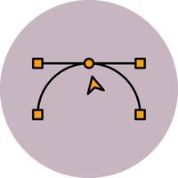 âncora ponto linha preenchidas multicor círculo ícone vetor