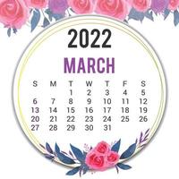 modelo de calendário para impressão 2022 vetor