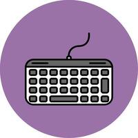 teclado linha preenchidas multicor círculo ícone vetor