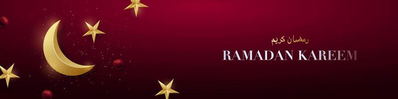 banner horizontal ramadan kareem vetor