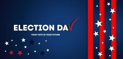 design de banner de votação do dia da eleição vetor