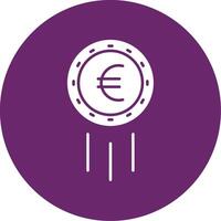 euro placa glifo círculo ícone vetor