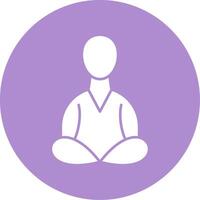 ícone de círculo de glifo de meditação vetor