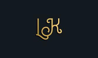 logotipo da letra lk inicial da moda de luxo. vetor