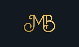 logotipo de MB de letra inicial de moda de luxo. vetor