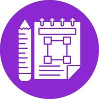 caderno de desenho glifo círculo ícone vetor